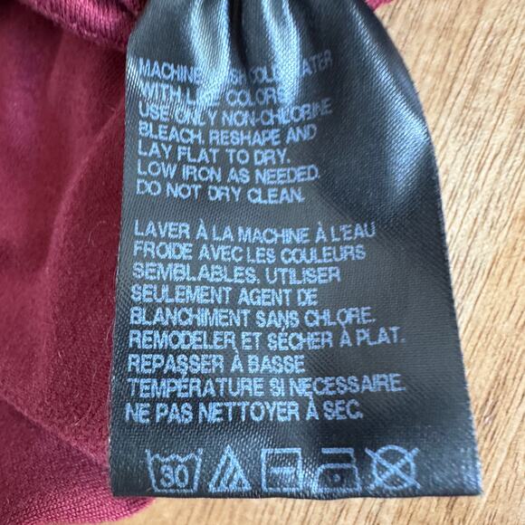 Urban Outfitters Silence + Noise Burgundy Long Sleeve Crop Top Size Extra Small - Picture 9 of 10